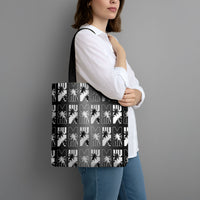 Bula Fiji Tote Bag Black Makare Masi Tapa Pattern