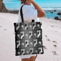 Bula Fiji Tote Bag Black Makare Masi Tapa Pattern