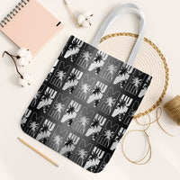 Bula Fiji Tote Bag Black Makare Masi Tapa Pattern