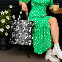 Bula Fiji Tote Bag Black Makare Masi Tapa Pattern