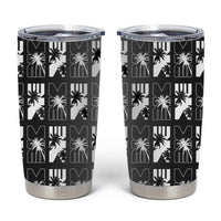 Bula Fiji Tumbler Cup Black Makare Masi Tapa Pattern