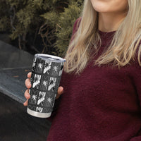 Bula Fiji Tumbler Cup Black Makare Masi Tapa Pattern