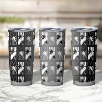 Bula Fiji Tumbler Cup Black Makare Masi Tapa Pattern