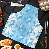 Bula Fiji Apron White Makare Masi Tapa Pattern