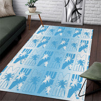 Bula Fiji Area Rug White Makare Masi Tapa Pattern