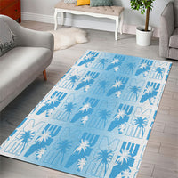 Bula Fiji Area Rug White Makare Masi Tapa Pattern