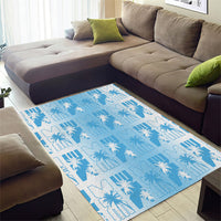 Bula Fiji Area Rug White Makare Masi Tapa Pattern
