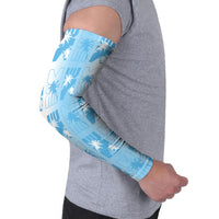 Bula Fiji Arm Sleeves White Makare Masi Tapa Pattern