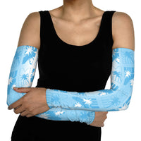 Bula Fiji Arm Sleeves White Makare Masi Tapa Pattern