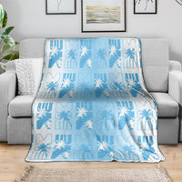 Bula Fiji Blanket White Makare Masi Tapa Pattern