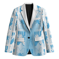 Bula Fiji Blazer White Makare Masi Tapa Pattern