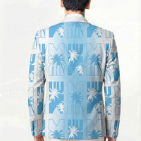 Bula Fiji Blazer White Makare Masi Tapa Pattern