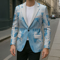 Bula Fiji Blazer White Makare Masi Tapa Pattern