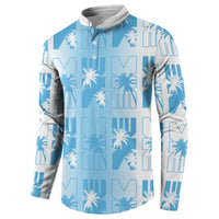 Bula Fiji Button Sweatshirt White Makare Masi Tapa Pattern
