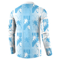 Bula Fiji Button Sweatshirt White Makare Masi Tapa Pattern