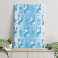 Bula Fiji Canvas Wall Art White Makare Masi Tapa Pattern