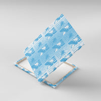 Bula Fiji Canvas Wall Art White Makare Masi Tapa Pattern