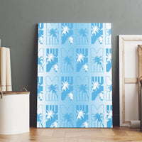 Bula Fiji Canvas Wall Art White Makare Masi Tapa Pattern