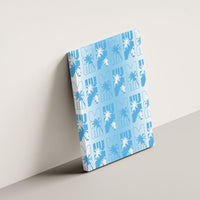 Bula Fiji Canvas Wall Art White Makare Masi Tapa Pattern