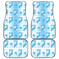 Bula Fiji Car Mats White Makare Masi Tapa Pattern