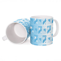 Bula Fiji Ceramic Mug White Makare Masi Tapa Pattern