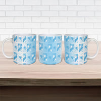 Bula Fiji Ceramic Mug White Makare Masi Tapa Pattern