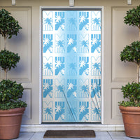 Bula Fiji Door Cover White Makare Masi Tapa Pattern