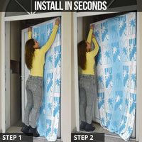 Bula Fiji Door Cover White Makare Masi Tapa Pattern