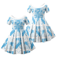 Bula Fiji Family Matching Puletasi and Hawaiian Shirt White Makare Masi Tapa Pattern
