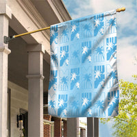 Bula Fiji Garden Flag White Makare Masi Tapa Pattern