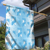 Bula Fiji Garden Flag White Makare Masi Tapa Pattern
