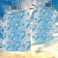 Bula Fiji Garden Flag White Makare Masi Tapa Pattern