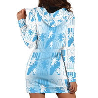 Bula Fiji Hoodie Dress White Makare Masi Tapa Pattern