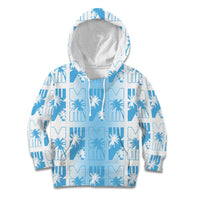 Bula Fiji Kid Hoodie White Makare Masi Tapa Pattern