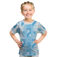 Bula Fiji Kid T Shirt White Makare Masi Tapa Pattern