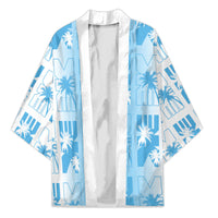 Bula Fiji Kimono White Makare Masi Tapa Pattern