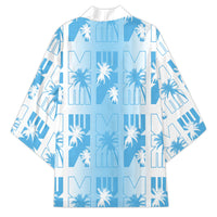 Bula Fiji Kimono White Makare Masi Tapa Pattern
