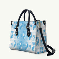 Bula Fiji Leather Bag White Makare Masi Tapa Pattern