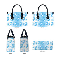 Bula Fiji Leather Bag White Makare Masi Tapa Pattern
