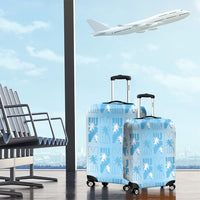 Bula Fiji Luggage Cover White Makare Masi Tapa Pattern