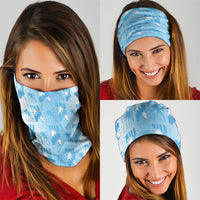 Bula Fiji Neck Gaiter White Makare Masi Tapa Pattern
