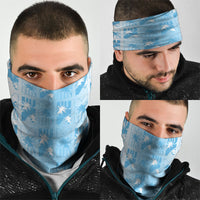 Bula Fiji Neck Gaiter White Makare Masi Tapa Pattern