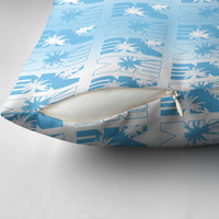 Bula Fiji Pillow Cover White Makare Masi Tapa Pattern