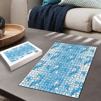 Bula Fiji Puzzle White Makare Masi Tapa Pattern