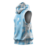 Bula Fiji Sleeveless Hoodie White Makare Masi Tapa Pattern