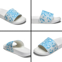 Bula Fiji Slide Sandals White Makare Masi Tapa Pattern