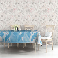 Bula Fiji Tablecloth White Makare Masi Tapa Pattern
