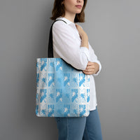 Bula Fiji Tote Bag White Makare Masi Tapa Pattern