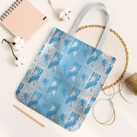 Bula Fiji Tote Bag White Makare Masi Tapa Pattern