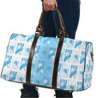 Bula Fiji Travel Bag White Makare Masi Tapa Pattern